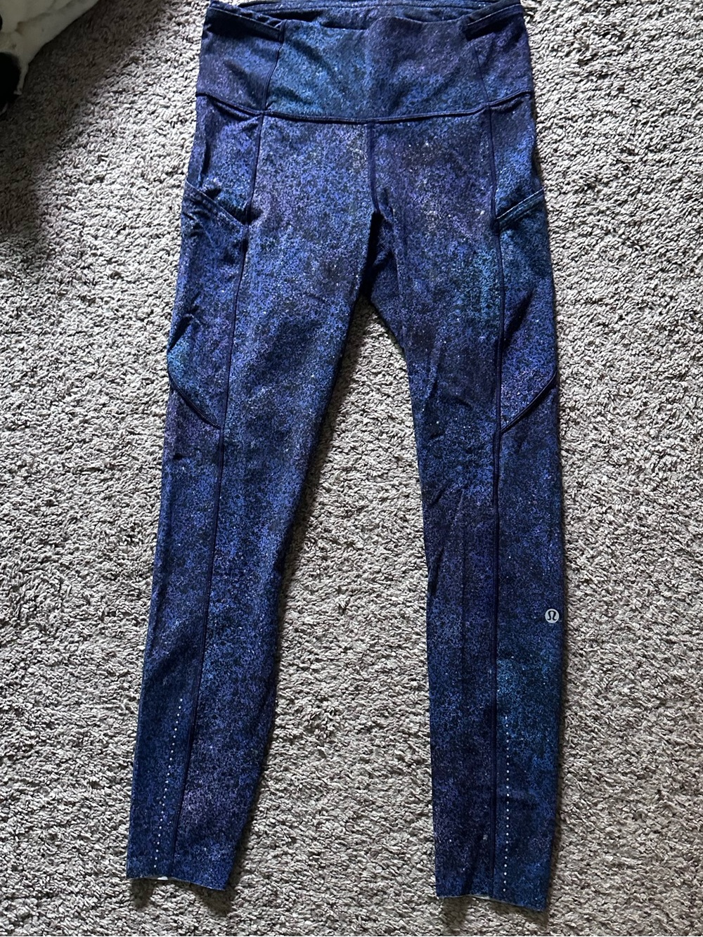 Lululemon running leggings with pockets— galaxy pattern